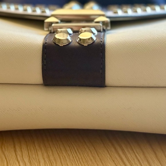 Chic Studded Michael kors authentic Crossbody Bag - Cream and Gold - Picture 3 of 16